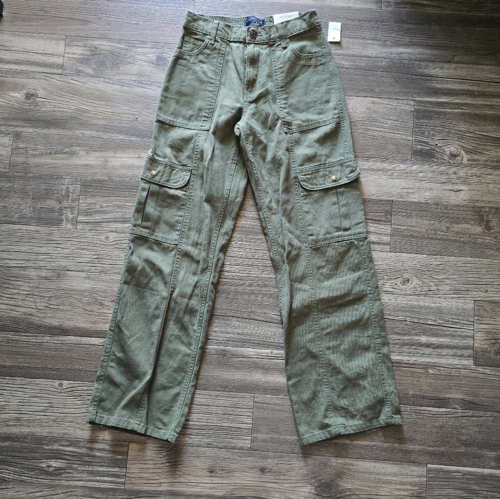 Aeropostale Green Utility Cargo Pants Non Stretch Unisex Size XS Gorpcore